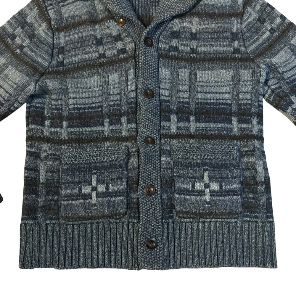RRL Ralph Lauren Indigo Cotton-Blend Cardigan Size Small